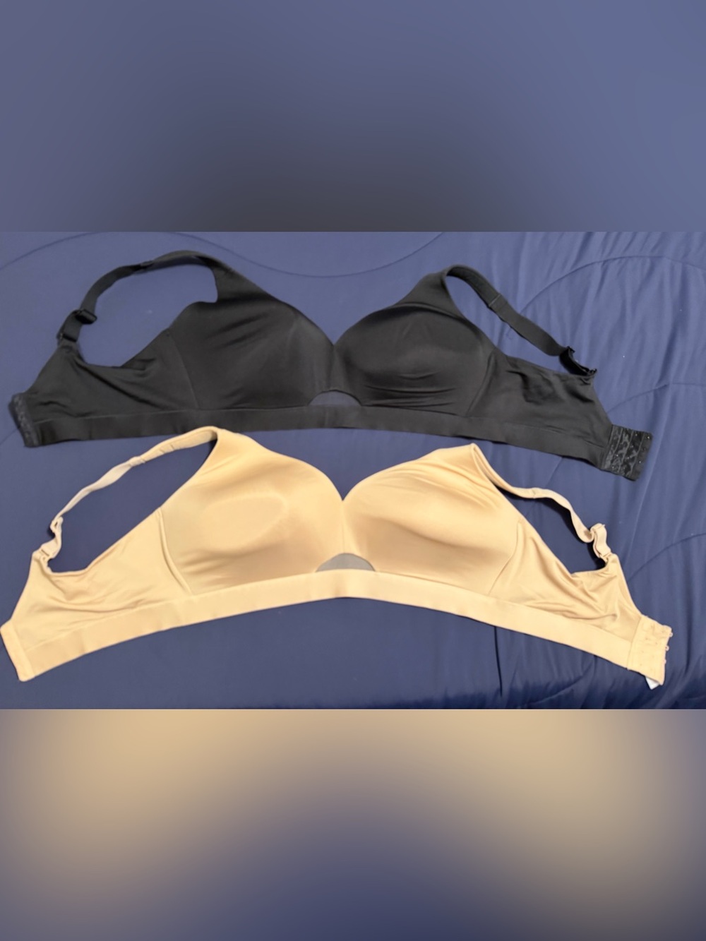 Two Cacique Smooth Wireless Bra - Black & Beige